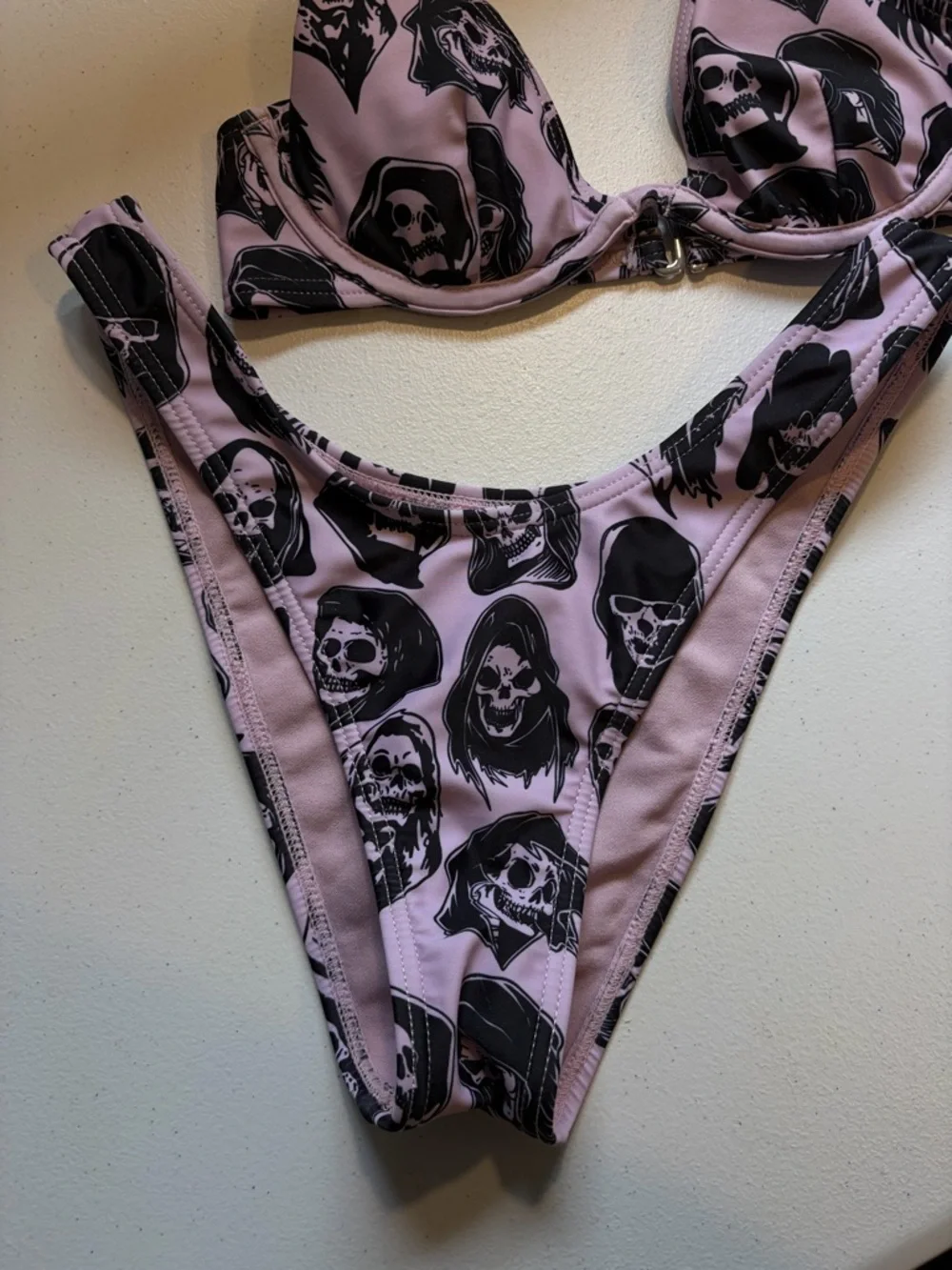 Broken Promises Reaper Guide Purple High Leg Bikini Purple Swimsuit Swim Small - Picture 5 of 8